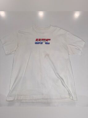 UFC White Short Sleeve Tee with Red and Blue Logo